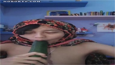 Bokep Indo ABG Jilbab Gesek Meki Pakai Timun